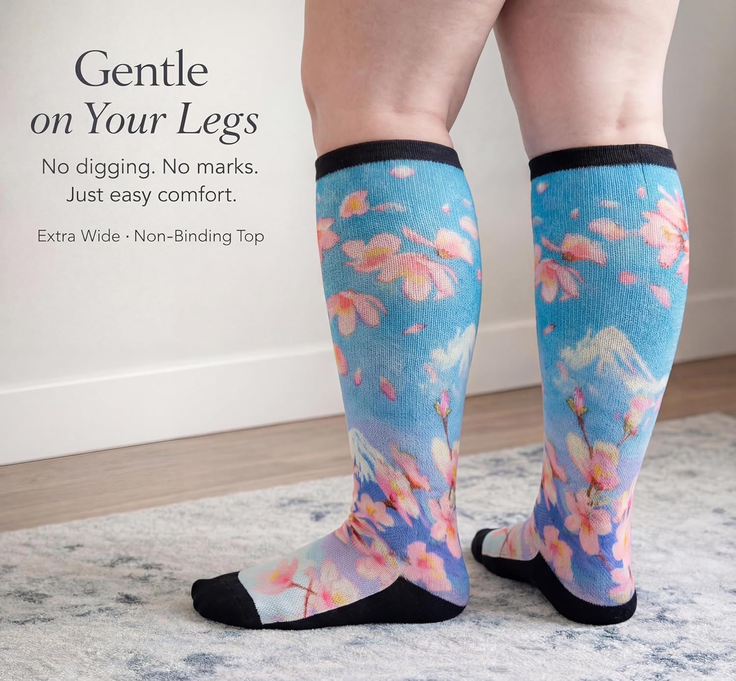 Extra Wide Diabetic Socks for Swollen Feet Men Women Non Binding Soft Stretch Colorful Design - Image 3