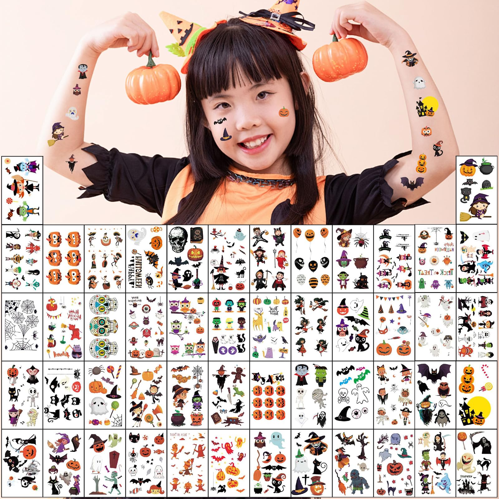 Amazon.co.jp: 【LEISURE CLUB】ハロウィン タトゥーシール 50枚