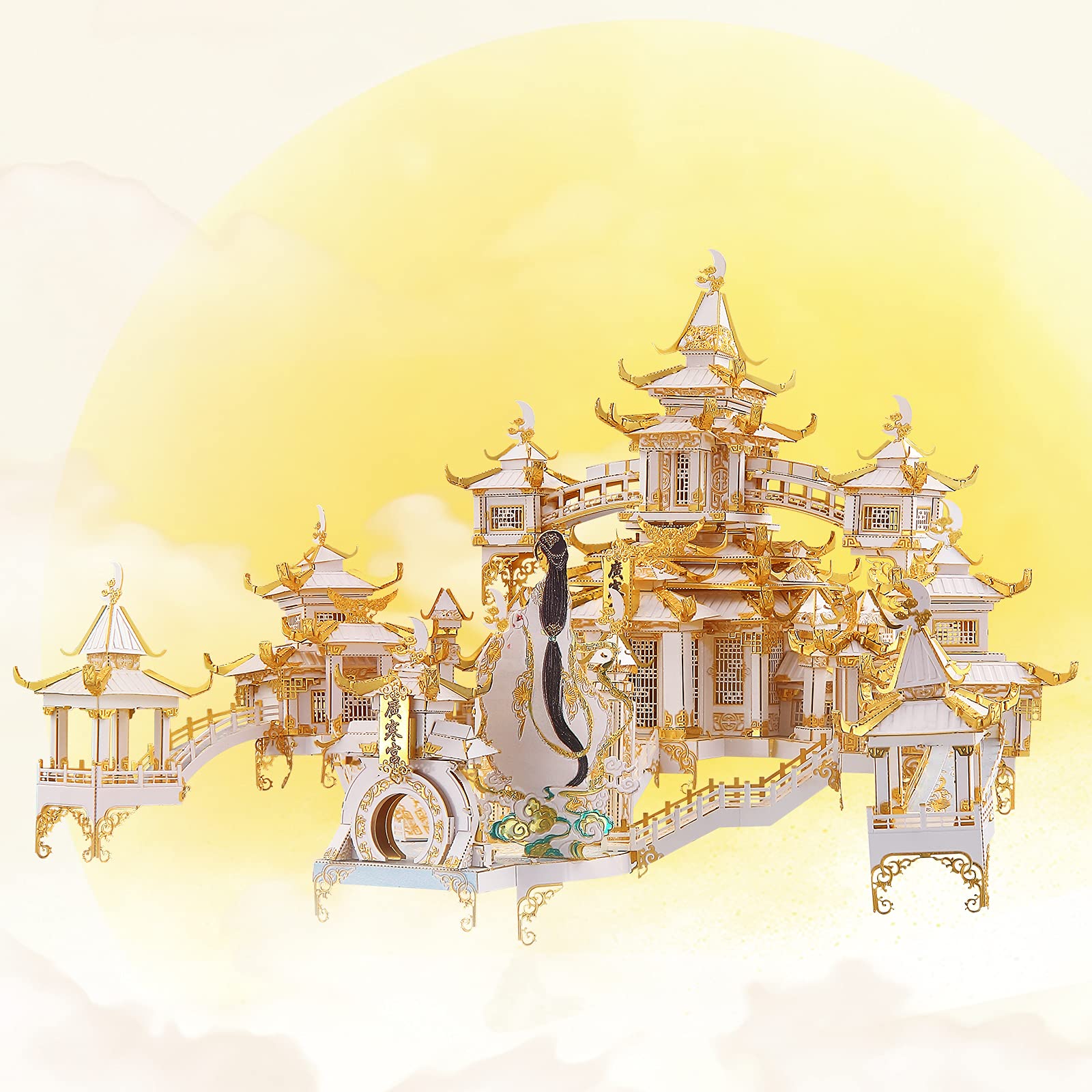 Piececool Kit di modelli 3D in metallo per adulti per costruire il palazzo lunare kit di costruzione di modelli puzzle 3D per adulti in metallo puzzle puzzle kit fai da te per la decorazione della