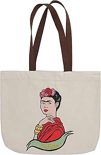 art&design24 Tote Bag I'm Frida, Borsa donna in Cotone, Shopper in Tessuto di Fibre Riciclate, 45 x 35 x 7 cm, Fantasia Frida Kahlo
