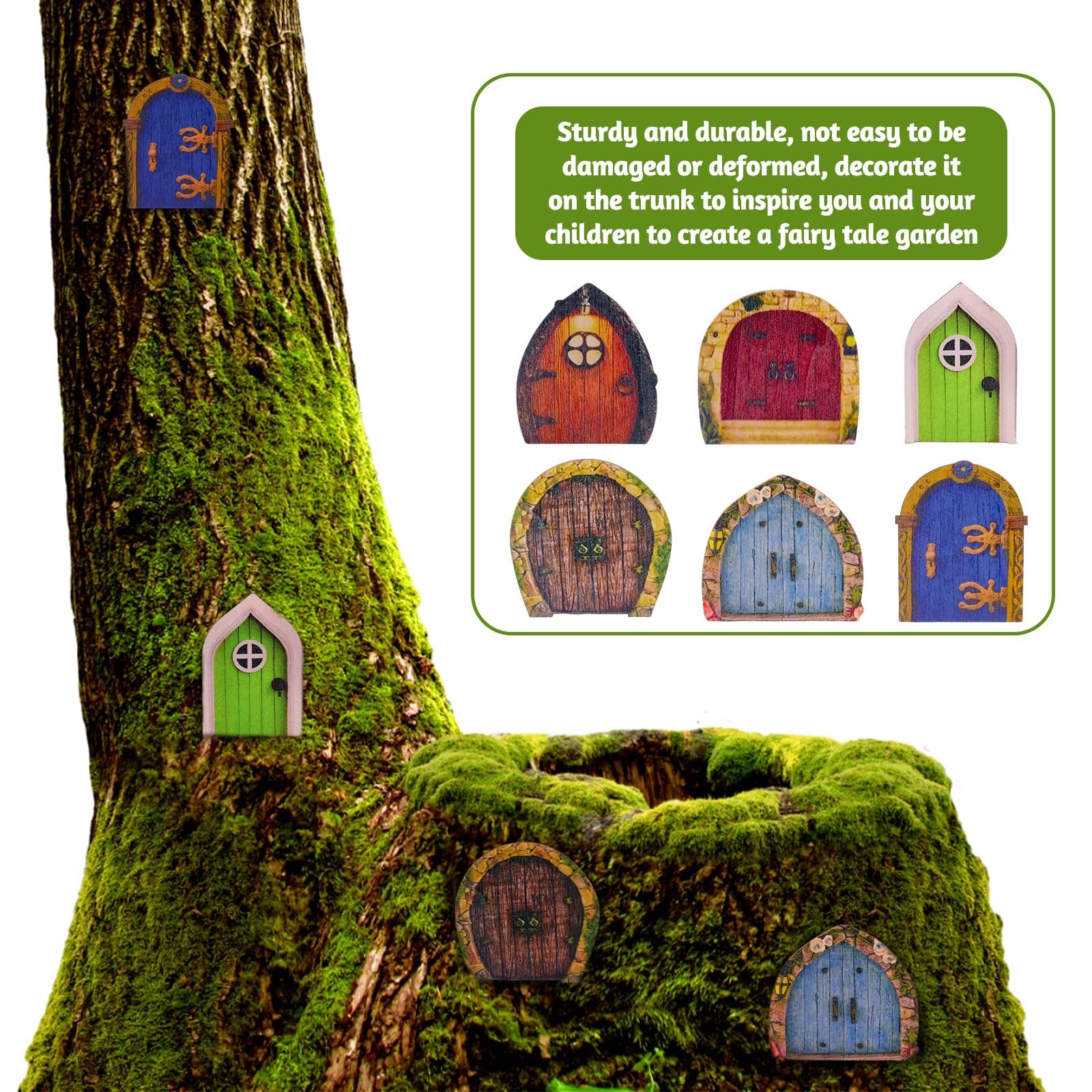 Amazon.com: 6 PCS Mini Fairy Garden Door for Tree, Miniature Fairy
