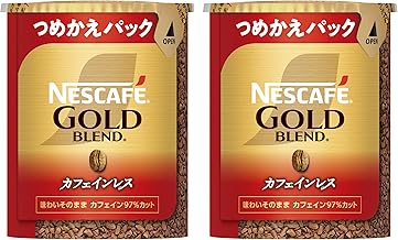 Nescafe Gold Blend Caffeine-less Eco & System Pack, 2.1 oz (60 g) x 2 Bottles, Soluble Coffee, 60 Cups, Refill