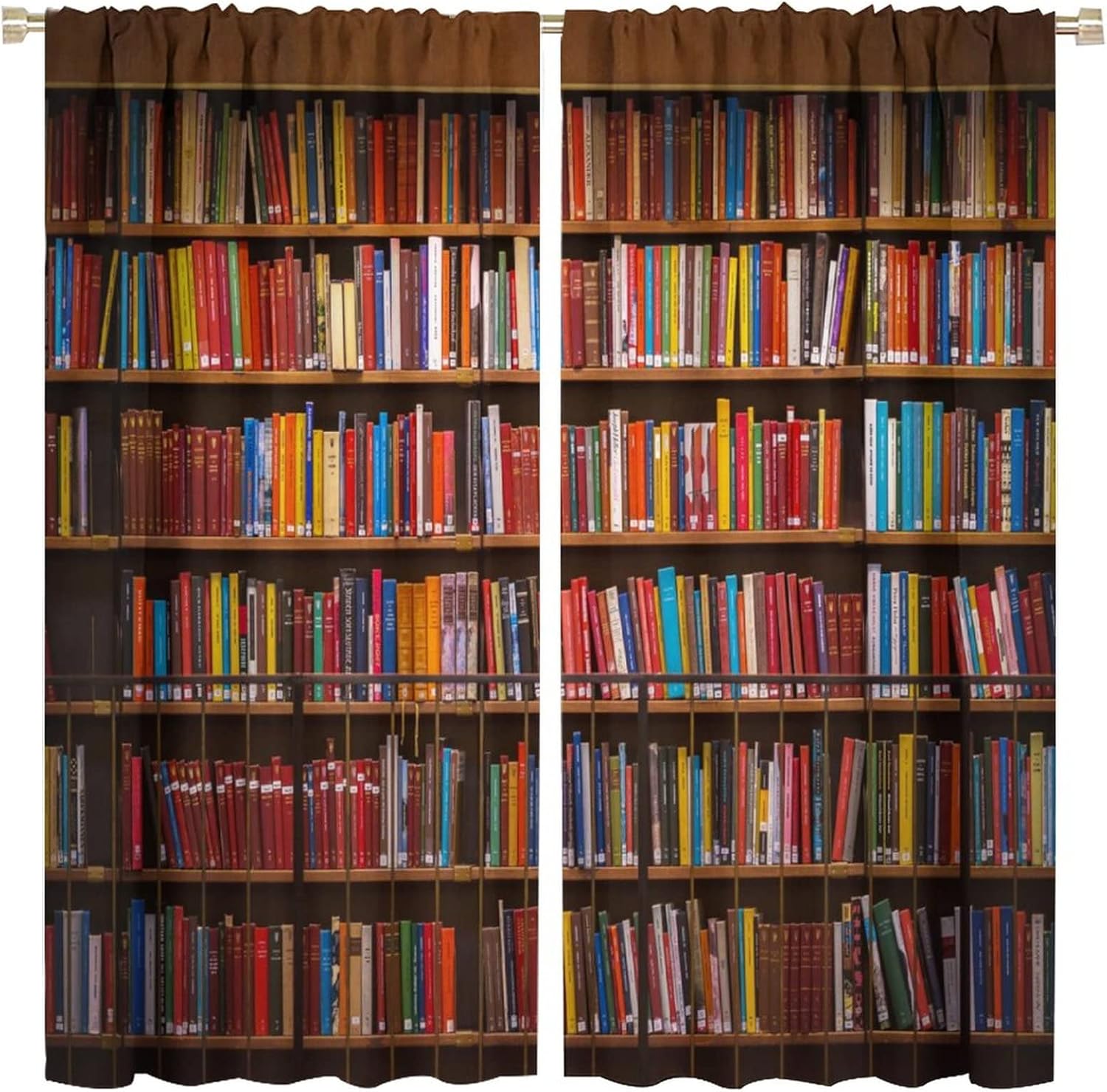 Library Bookshelf Curtains Vintage Education Bookcase Books