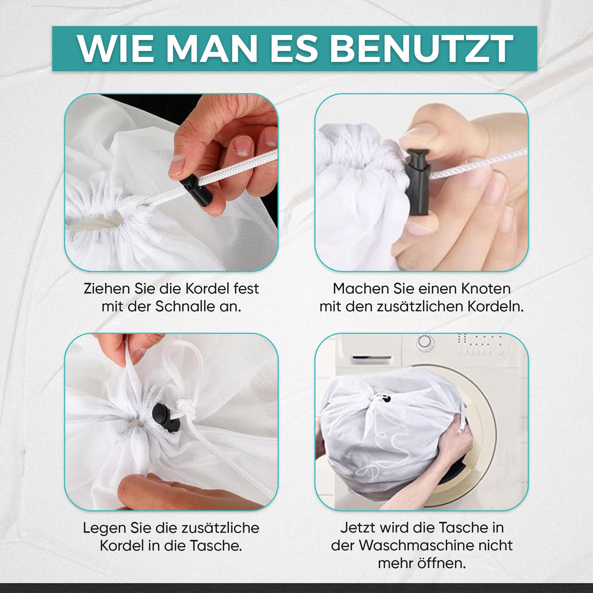 Reti Portabiancheria Per Lavatrice - Set Di 2 XXL (60x90 Cm) | Sacchi Con Cerniera | Protezione Capi Delicati - Foto 8