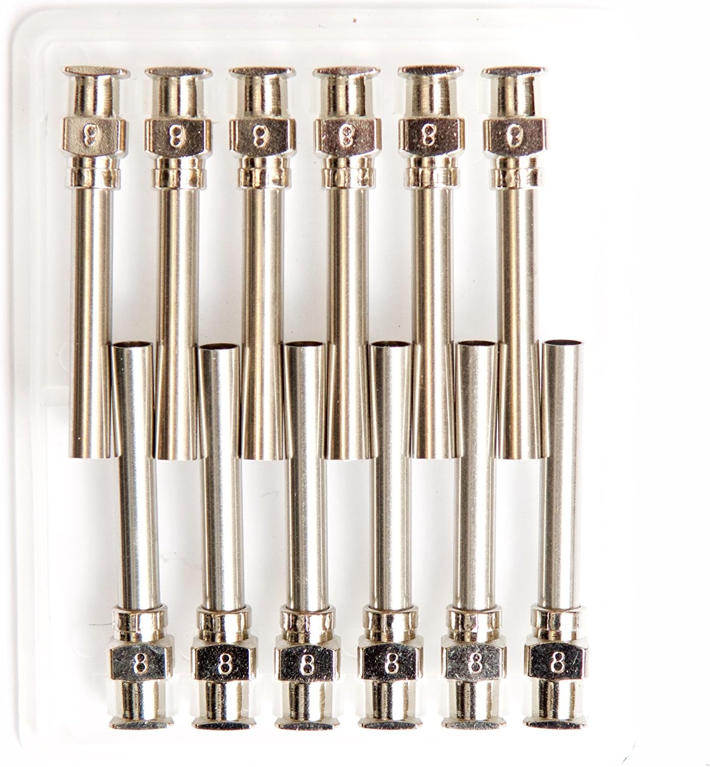 Dispense AllC-U Innovations 12 Pack - Dispensing Needle 1" - Metal Stainless Steel Blunt Tip Luer Lock (8 Gauge)
