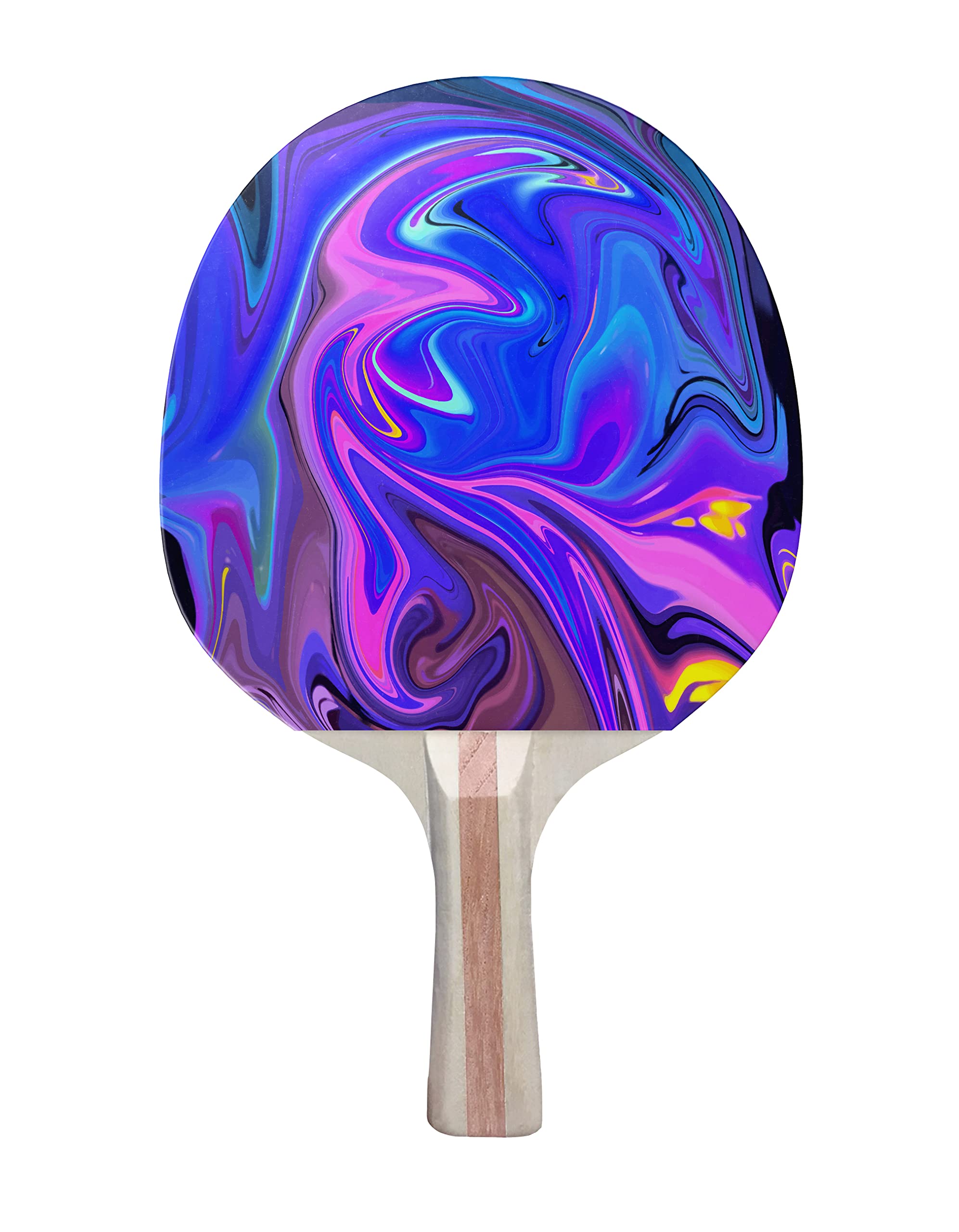 TigerTail Sports Liquid Marble Colorful Design Ping Pong Paddle, Premium 5 Ply Table Tennis Racket (Black on Back)