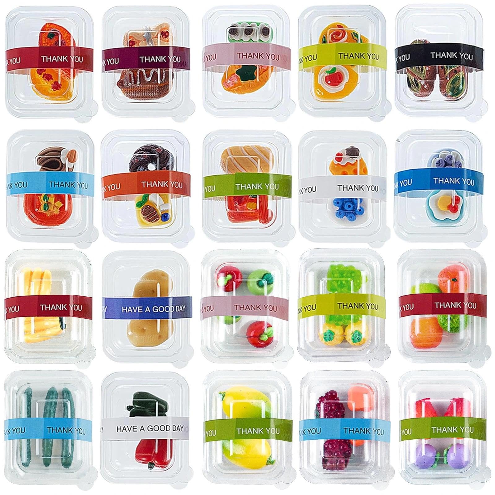 75Pcs Miniature Supermarket Food Lunch Box Dollhouse Kitchen Set Mini Takeaway Snacks Resin Fruit Crisper Accessories Bread Pretend Play Toys Grocery