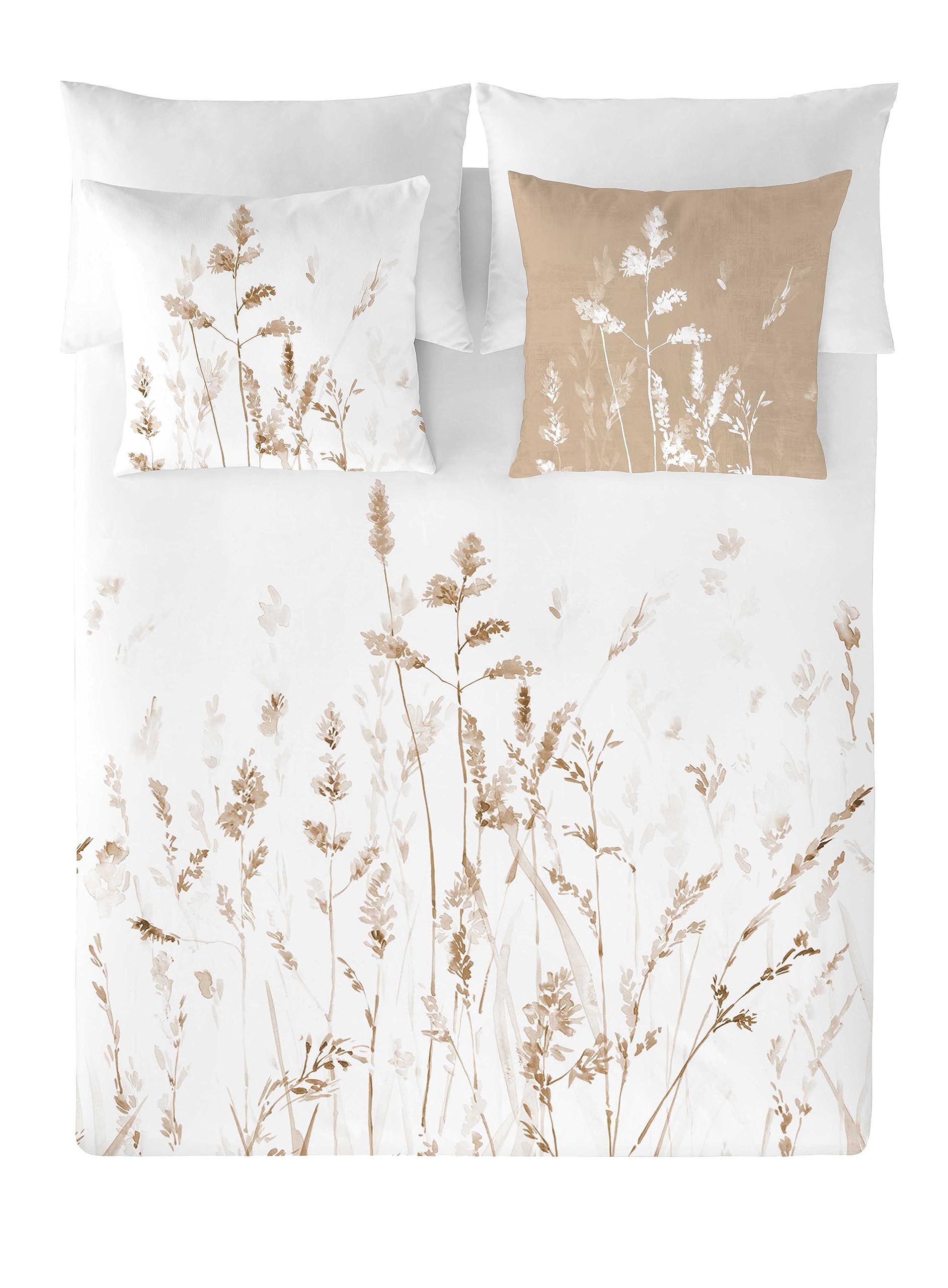NATURALS Funda Nordica Cama 90, 100% Algodón, Juego de Funda para edredon 150x220 cm + 1 Funda de Almohada 45x110, Rust