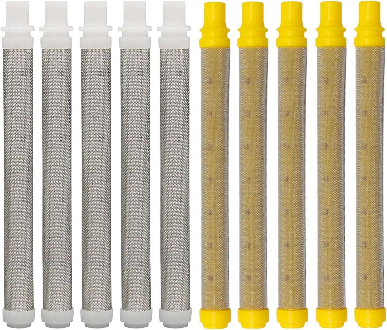 0089324 100 Mesh and 0089958 50 Mesh Airless Spray Gun Filter Kit （5+5） | Replaces OEM 0089959, 581-062, 581062, 0154675, 0516732, and 0515220. Fits for Wagner and Titan Spraytech push-on spray guns.