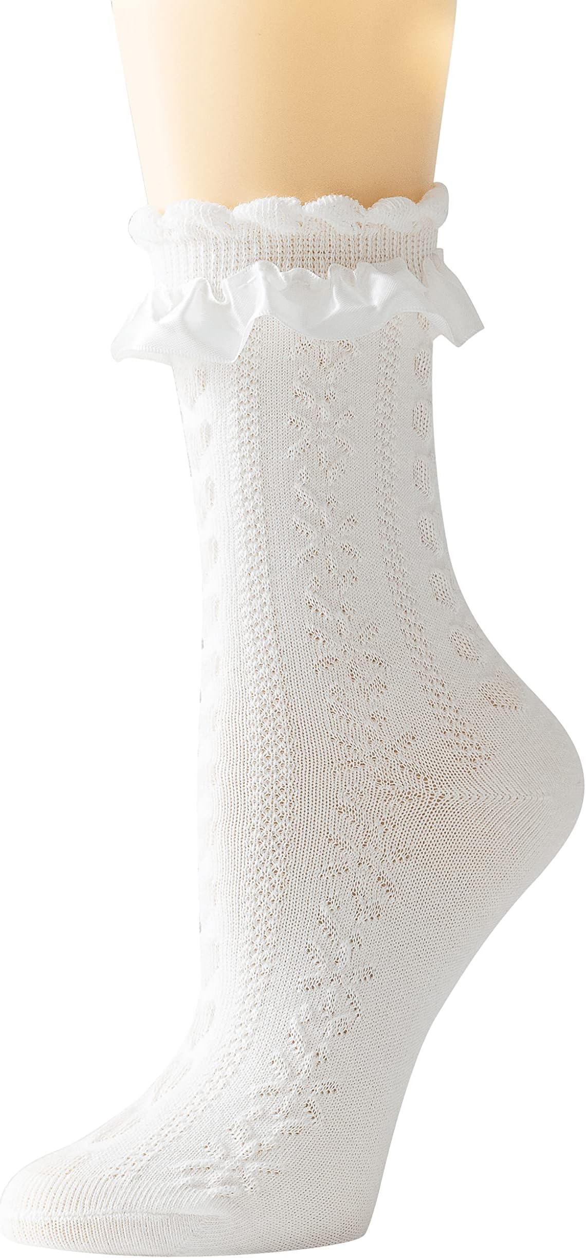 SEMOHOLLI Women's Mid-Calf Ruffle Socks, Fashion Girls Princess Cotton Socks