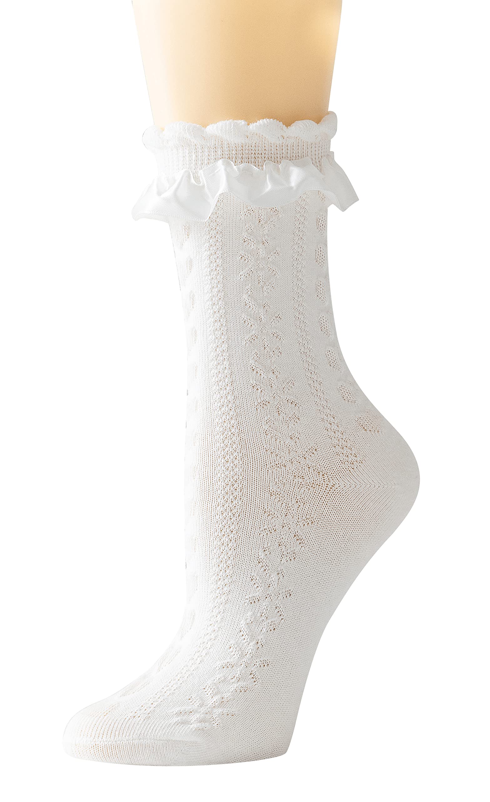 SEMOHOLLI Women's Mid-Calf Ruffle Socks, Fashion Girls Princess Cotton Socks