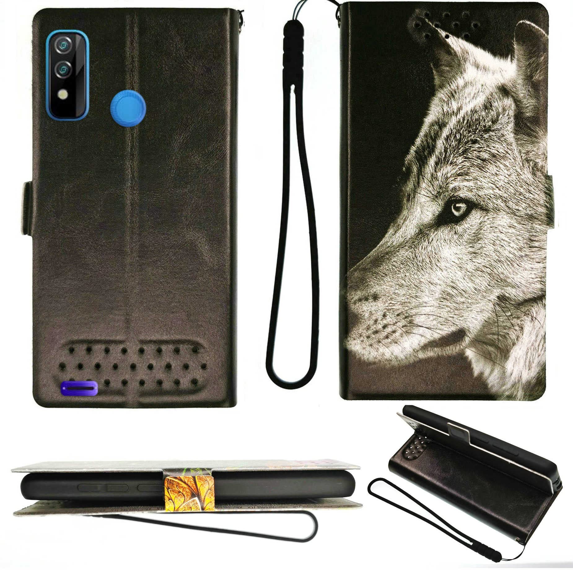 Flip Case Compatible with BLU G61 Phone Case Stand Cover + [2 Pack] Film Soft TPU Screen Protector PT-HLANG