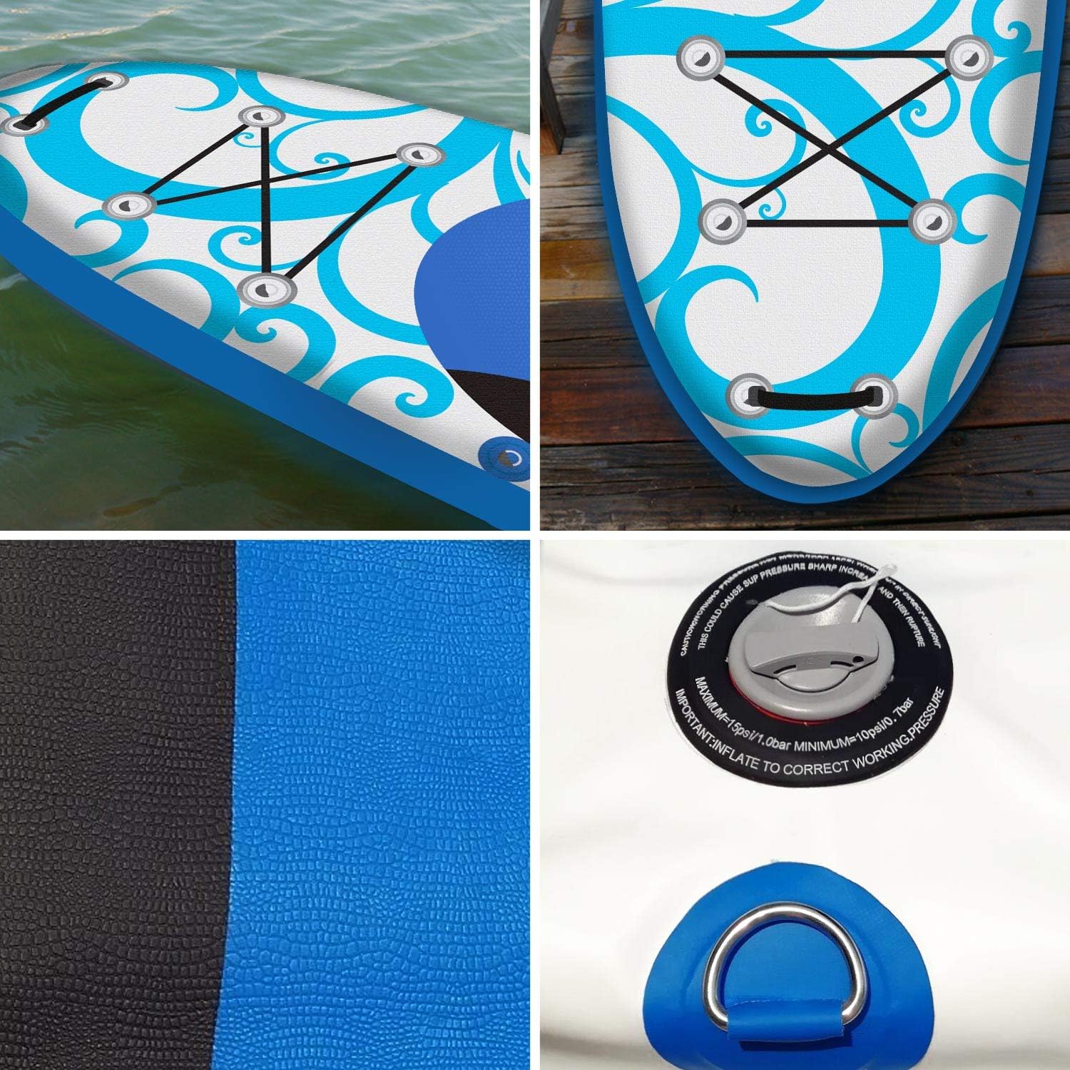 Leader Accessories Inflatable Stand Up Paddle Board with Premium SUP Accessories, Adjustable Paddle, ISUP Backpack, Hand Pump, Non-Slip Deck for Youth & Adult, 10'6" x 32" x 6"