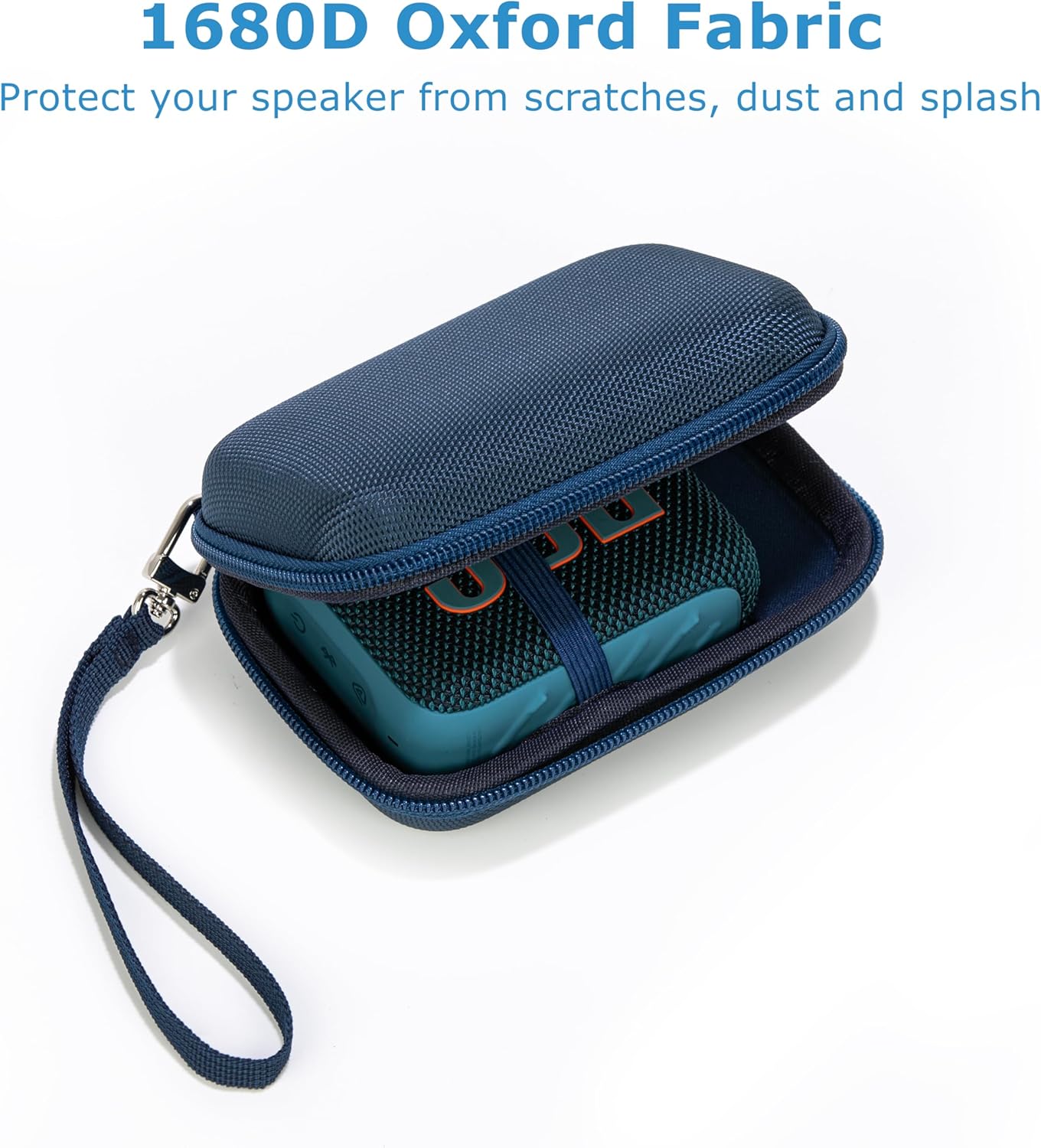 Ginsco 2025 New Case for JBL Go 4 - Ultra-Portable, Waterproof and Dustproof Bluetooth Speaker, for Go 3 - Mini Bluetooth Speaker, Travel Carrying Case Hard Shell Cases with Detachable Strap (Blue) - Image 3