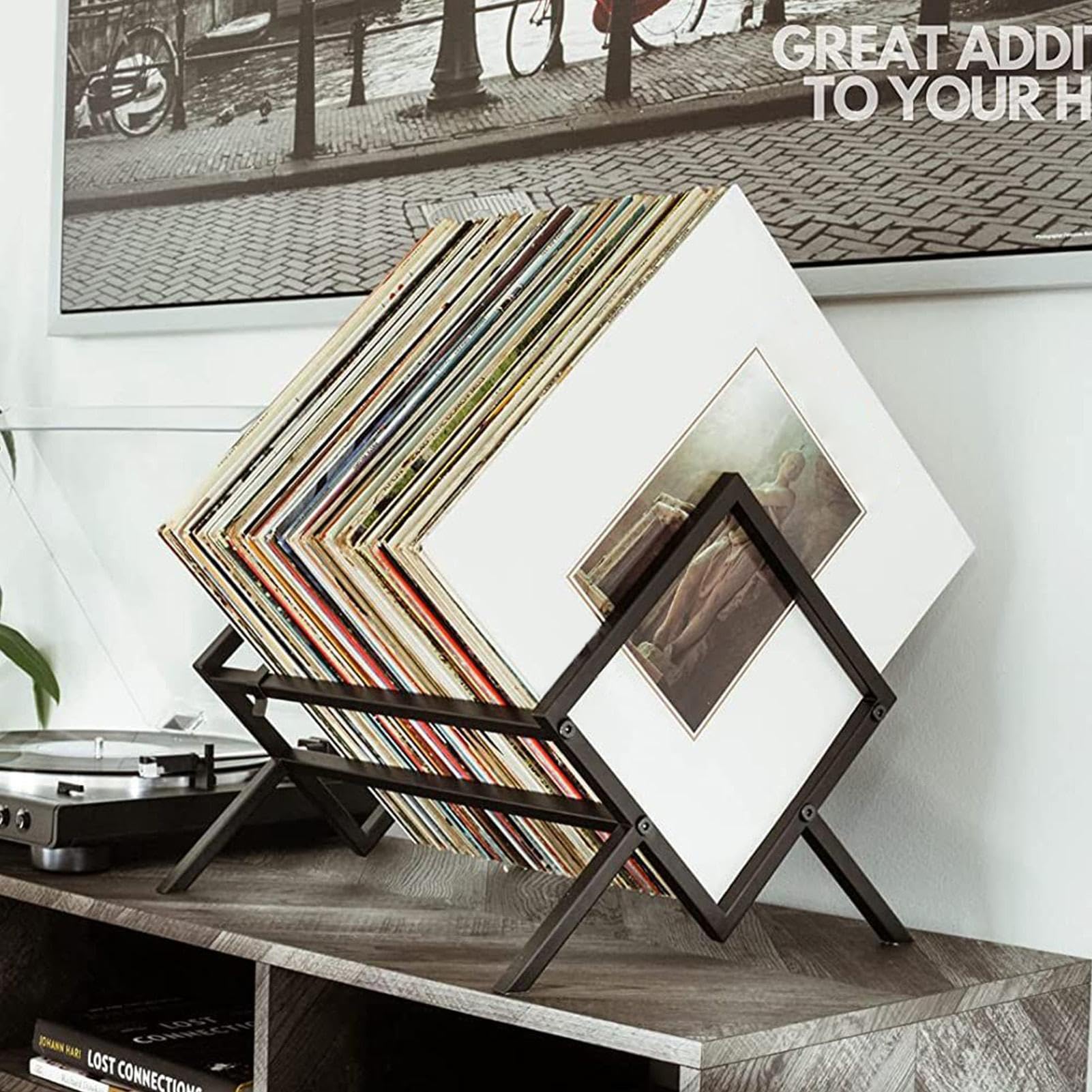 Registra il supporto 'album | Rack 'organizzatore da scrivania in metallo per le registrazioni di visualizzazione | Archiviazione e organizzazione per casa, negozio, soggiorno, sala | per le registrazioni di visualizzazione | Archiviazione e organizzazion