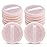Sibba 12 Pcs Loose Powder Puff Pink Cotton Pads Face Body Makeup Velour with Ribbon Applicators Setting Round Make Up Eyeshadow Concealer Cosmetics Sponge