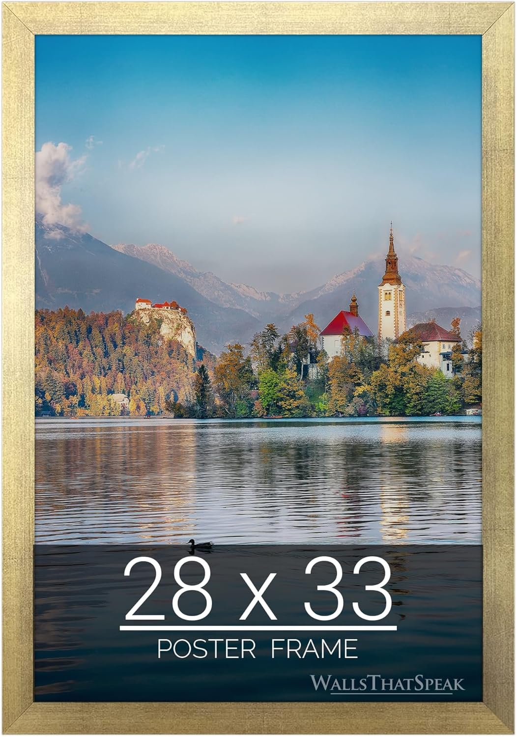wallsthatspeak 28x33 Gold Picture Frame for Puzzles Posters Photos or Artwork