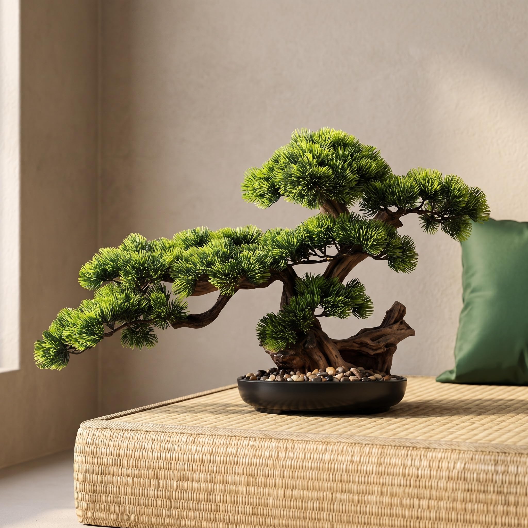 Pino Bonsai Artificiale Realistico - Pianta Finta Perfetta per La Decorazione di Giardini Zen in Casa E Ufficio, A Bassa Manutenzione.