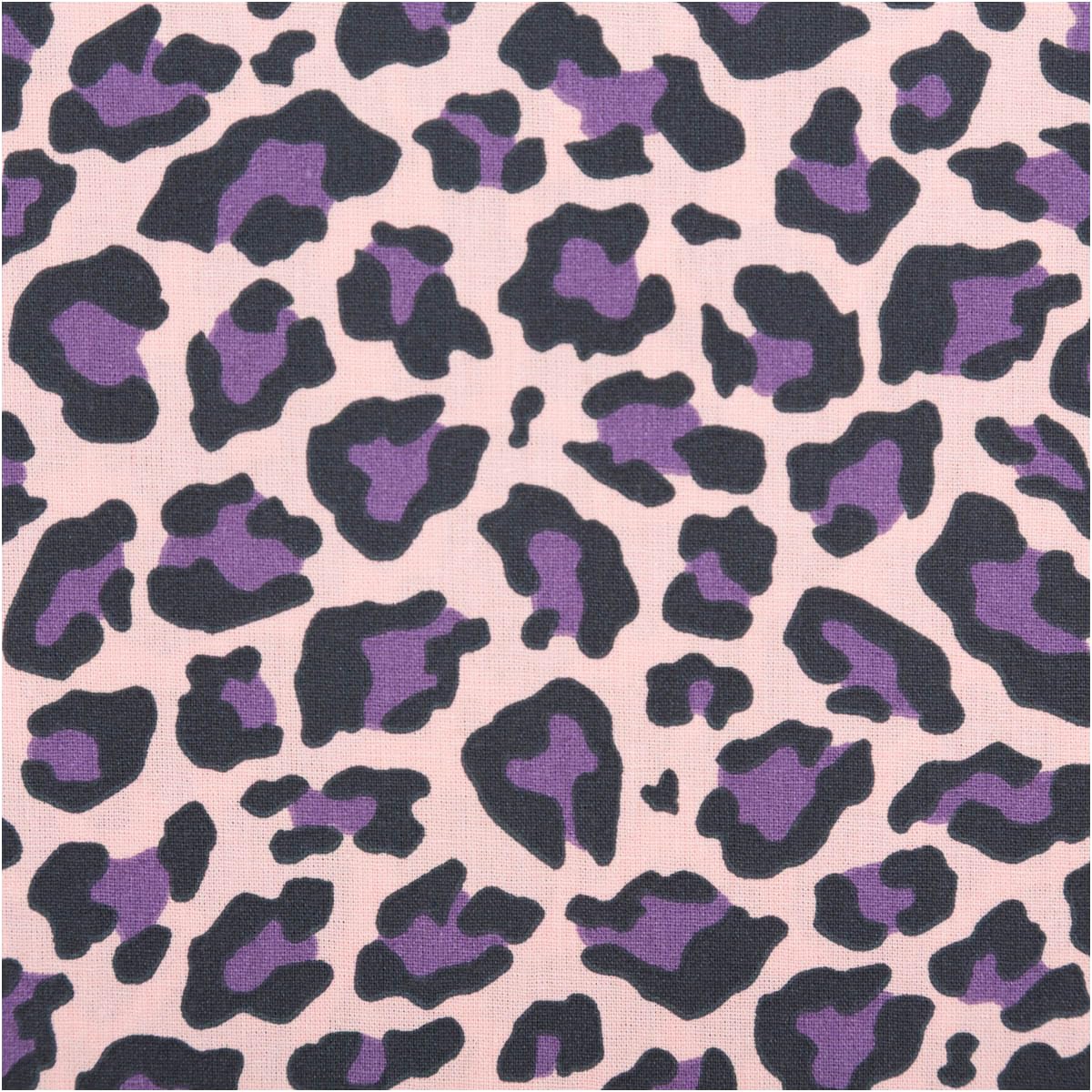 Cotton Fabric Poplin Leo Pink Purple 1.45 m Width Sold by the Metre Ideal for Clothes, Sweaters and Blankets (145 cm Width)