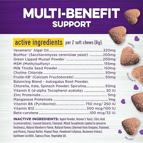 Miniatura 5 de Wellness Suplementos masticables suaves con sabor a mantequilla de maní y manzana para perros, 45 unidades
