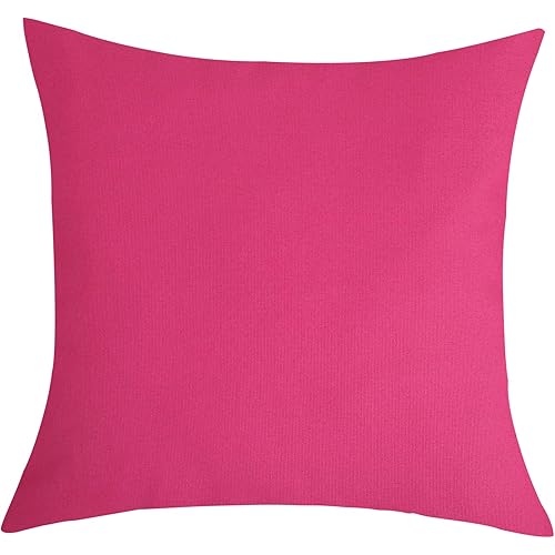 TangDepot Handmade Decorative Solid 100% Cotton Canvas Throw Pillow Covers/Pillow Shams, (28" x28" , Hot Pink, 1 Count (Pack of 1))