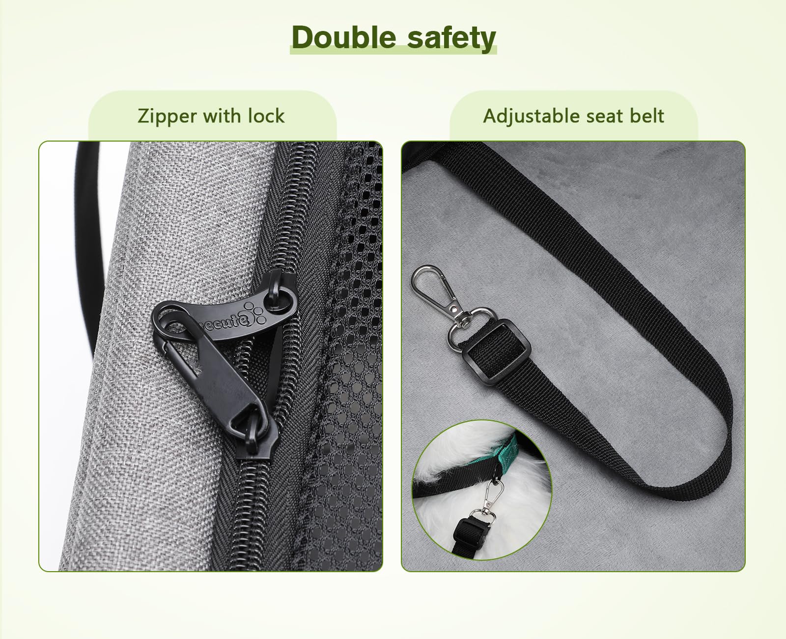 Pecute Transportin Perro con Ruedas, Bolsos para Perros de hasta 6kg, Transportin Gato con Doble Barra y Ruedas Silenciosas, Estable y Seguro, para Viajar, Hacer Senderismo o IR al Veterinario, Gris