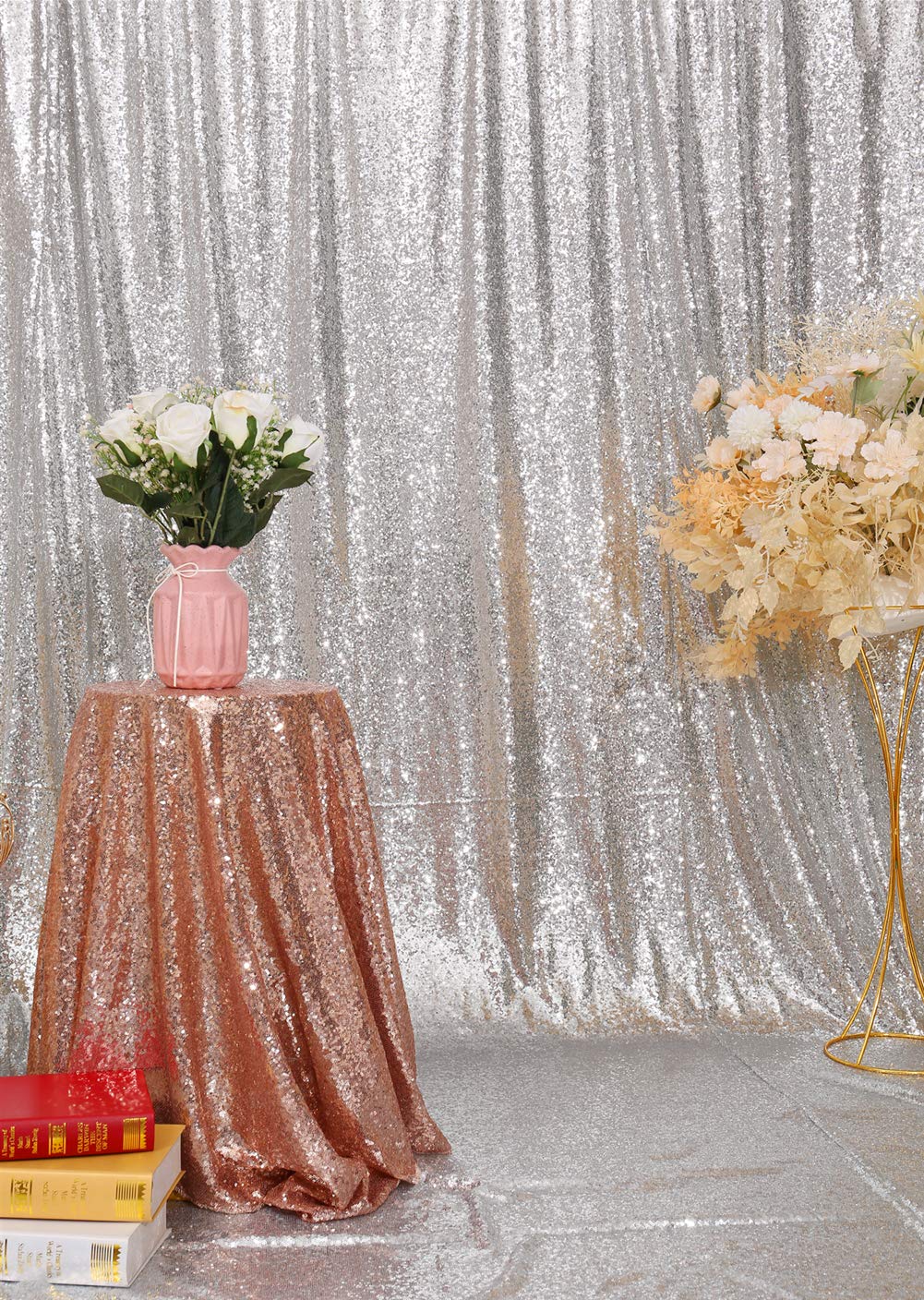 Sequin Backdrop 183x243cm Iridescent Shinny Sequin Photography Backdrop Party Prom Wedding Youtobe Banquet Photo Background (6x8 feet) — view 166