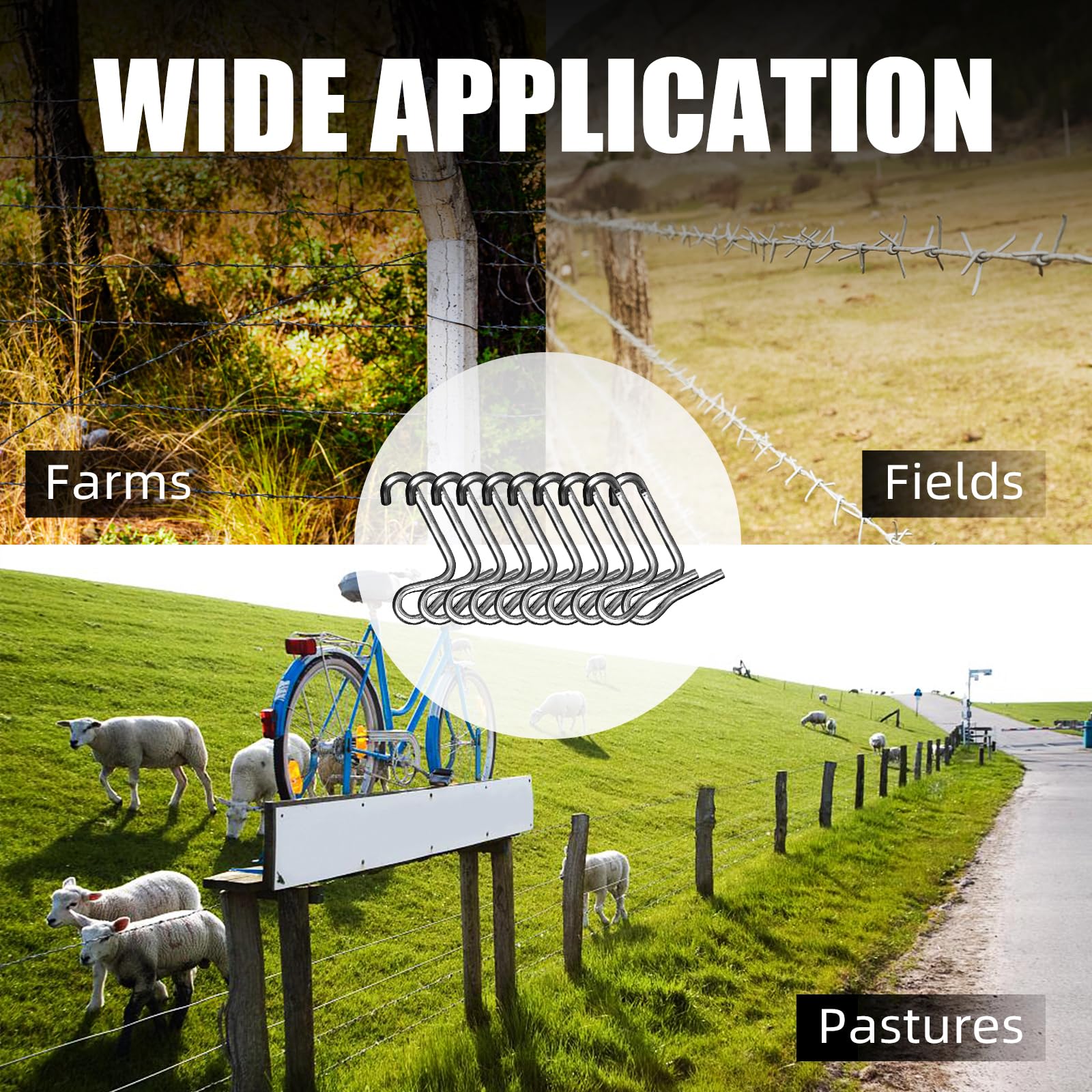 Lot de 20 tendeurs de fil de clôture de 6 mm pour clôture métallique de ferme, jardin