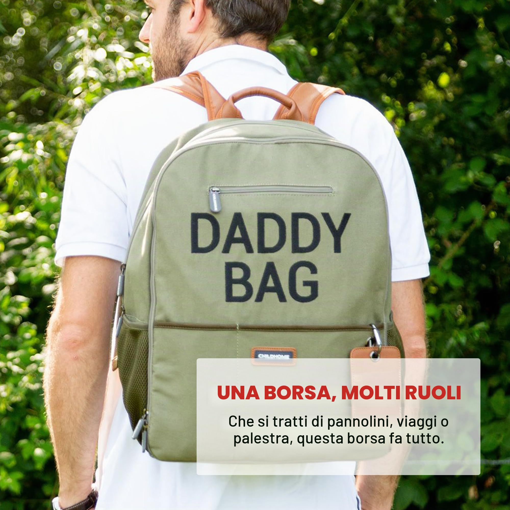 Childhome Zaino fasciatoio Daddy Bag, cachi