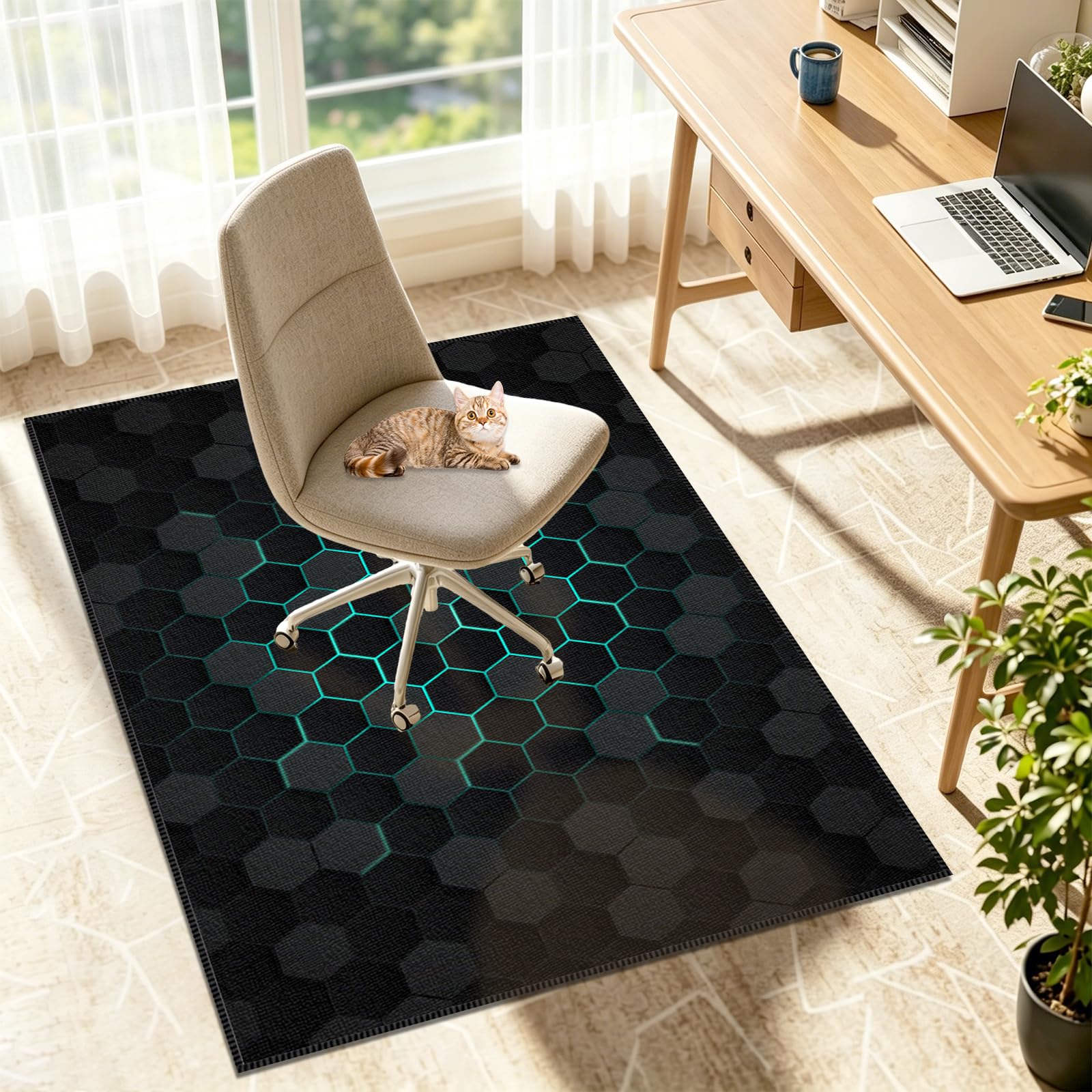 Tappeto Sedia Ufficio Protettore del Pavimento, Deco Tappeto Salvapavimento Antiscivolo, Tappeto per Sedia con Ruote, Tappetino Pavimenti per Parquet e Pavimenti Duri Piastrelle 120x140cm