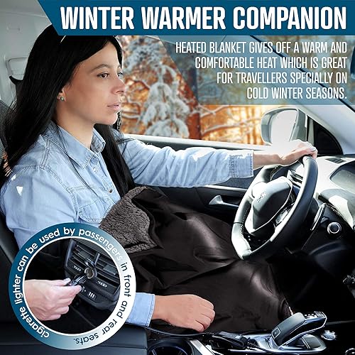 Miniatura 6 de ZONETECH Manta de viaje de forro polar sherpa, color gris, acogedora, suave, cálida, mullida, cómoda, para asiento de automóvil, 59 x 43 pulgadas,