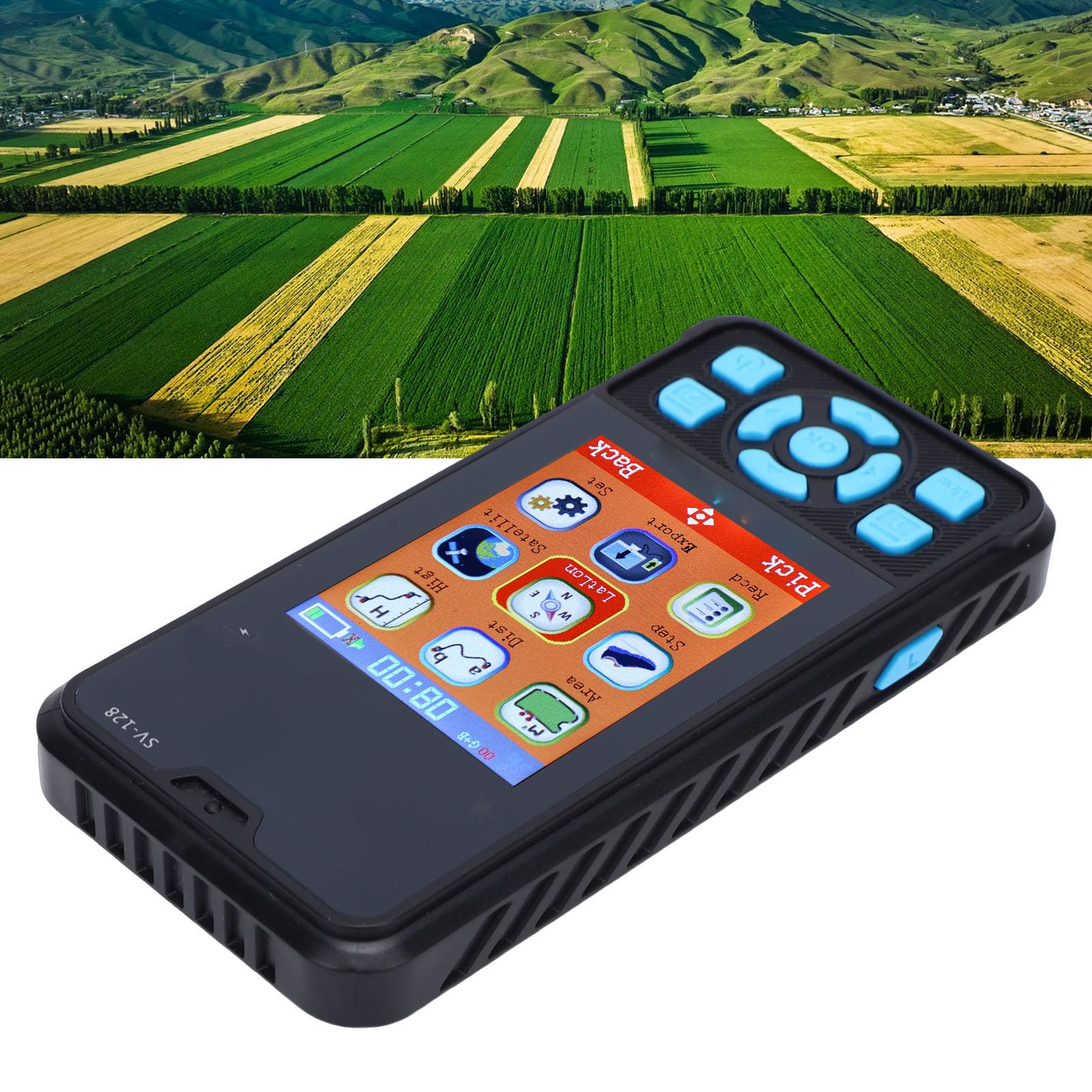 Compteur GPS Portatif, équipement D'arpentage Portable Multifonctionnel avec écran LCD de 2,4 Pouces et Batterie Haute capacité, pour la Mesure de Distance de Zone et