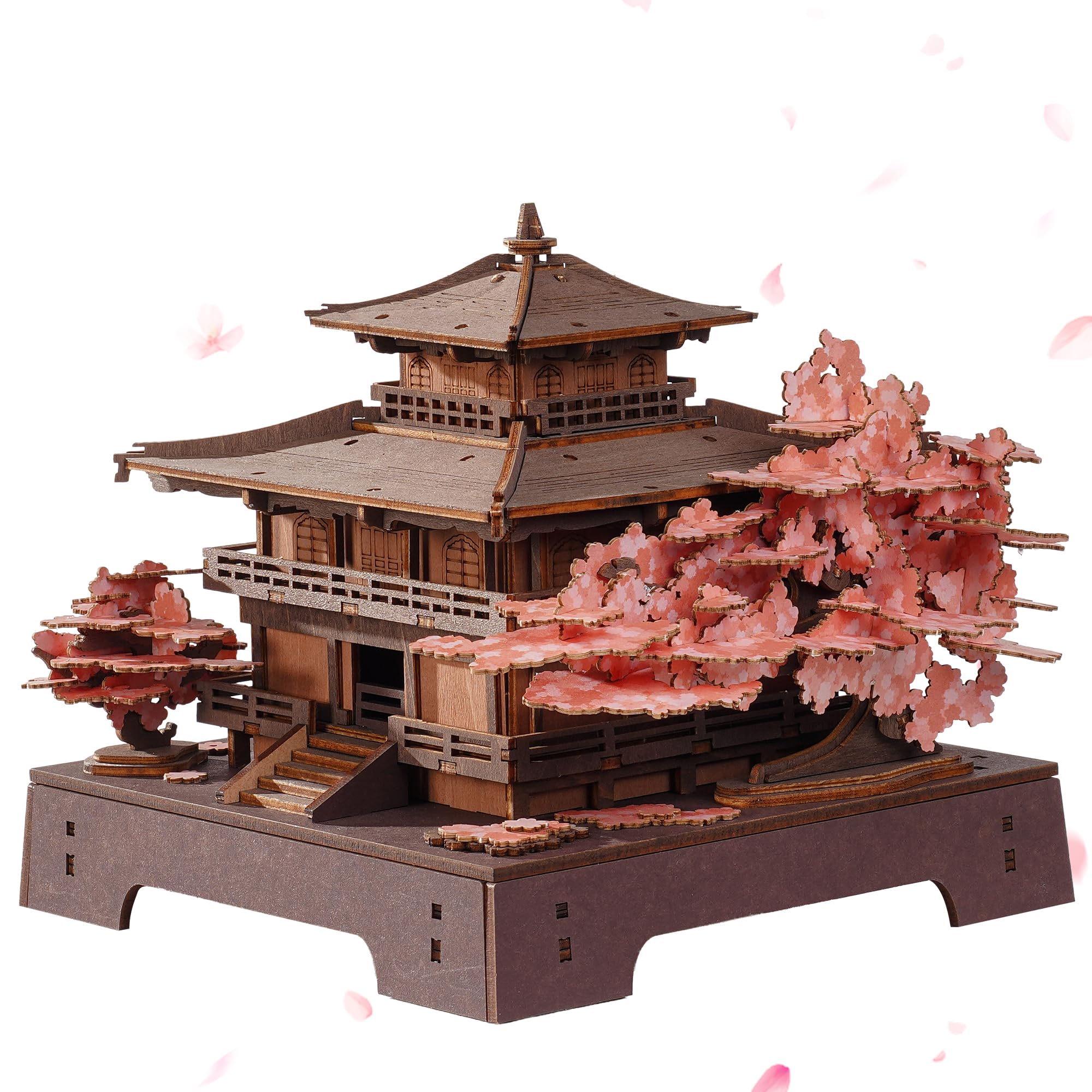 Rolife 3D Wooden Puzzle Miniature House Building Kit Sakura Pavilion | Japanese Cherry Bl…