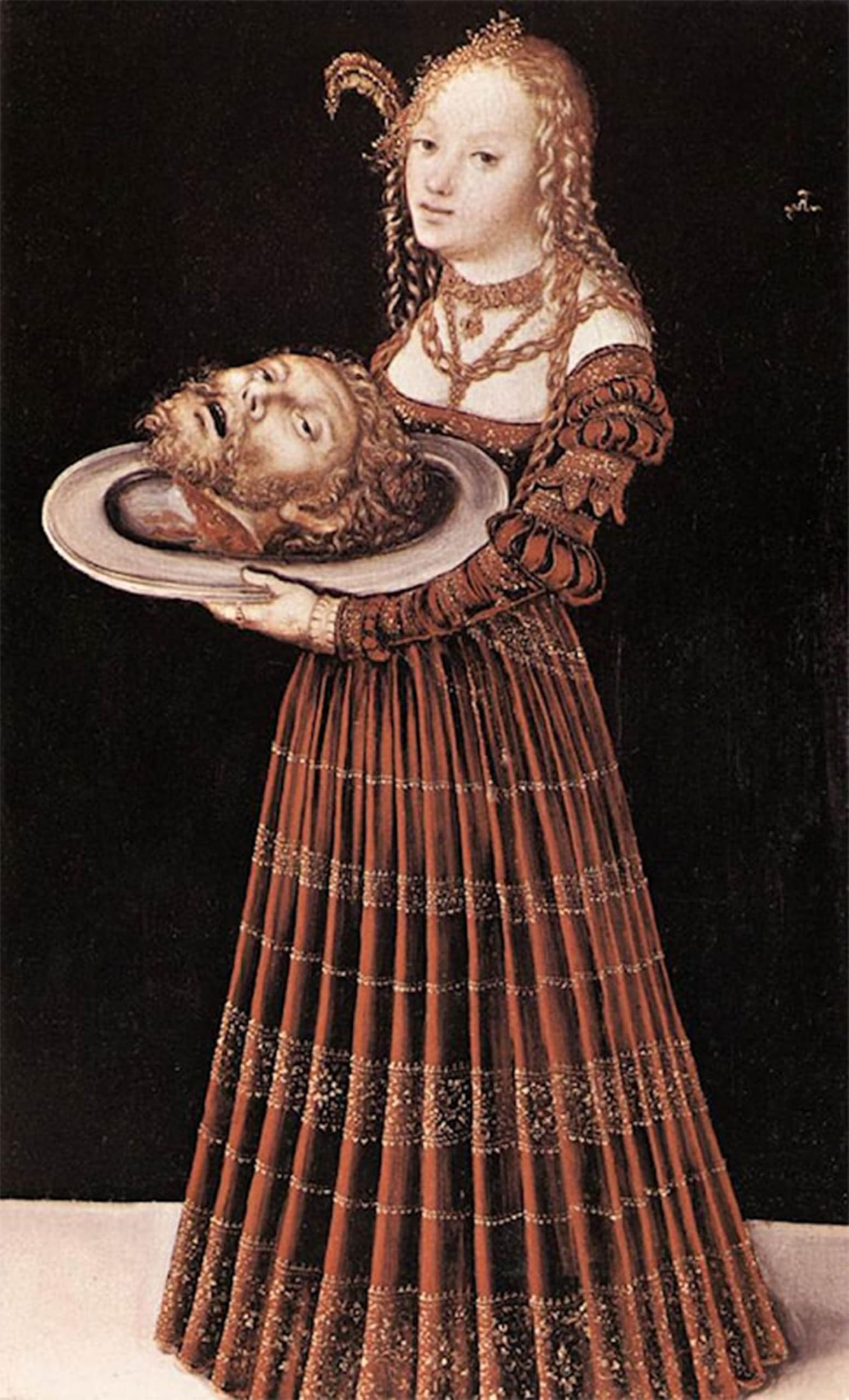HRJUBWREE Oil Painting Prints on Canvas Painting Picture the Head of St John the Baptist by Lucas Cranach the Elder Artwork Canvas Prints for Home Decor 60x90cm