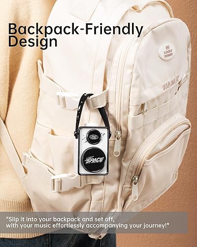 Miniatura 5 de Altavoz Bluetooth portátil retro  Sonido HD  Tiempo de reproducción de 9 horas  Lindo altavoz para escritorio en casa, dormitorio, oficina, al aire