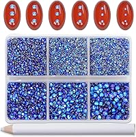 Vista 111 de Bymitel Hotfix - Gemas redondas de diamantes de imitación de cristal para manualidades, mezcla de 6 tamaños con kit de lápiz de cera, negro