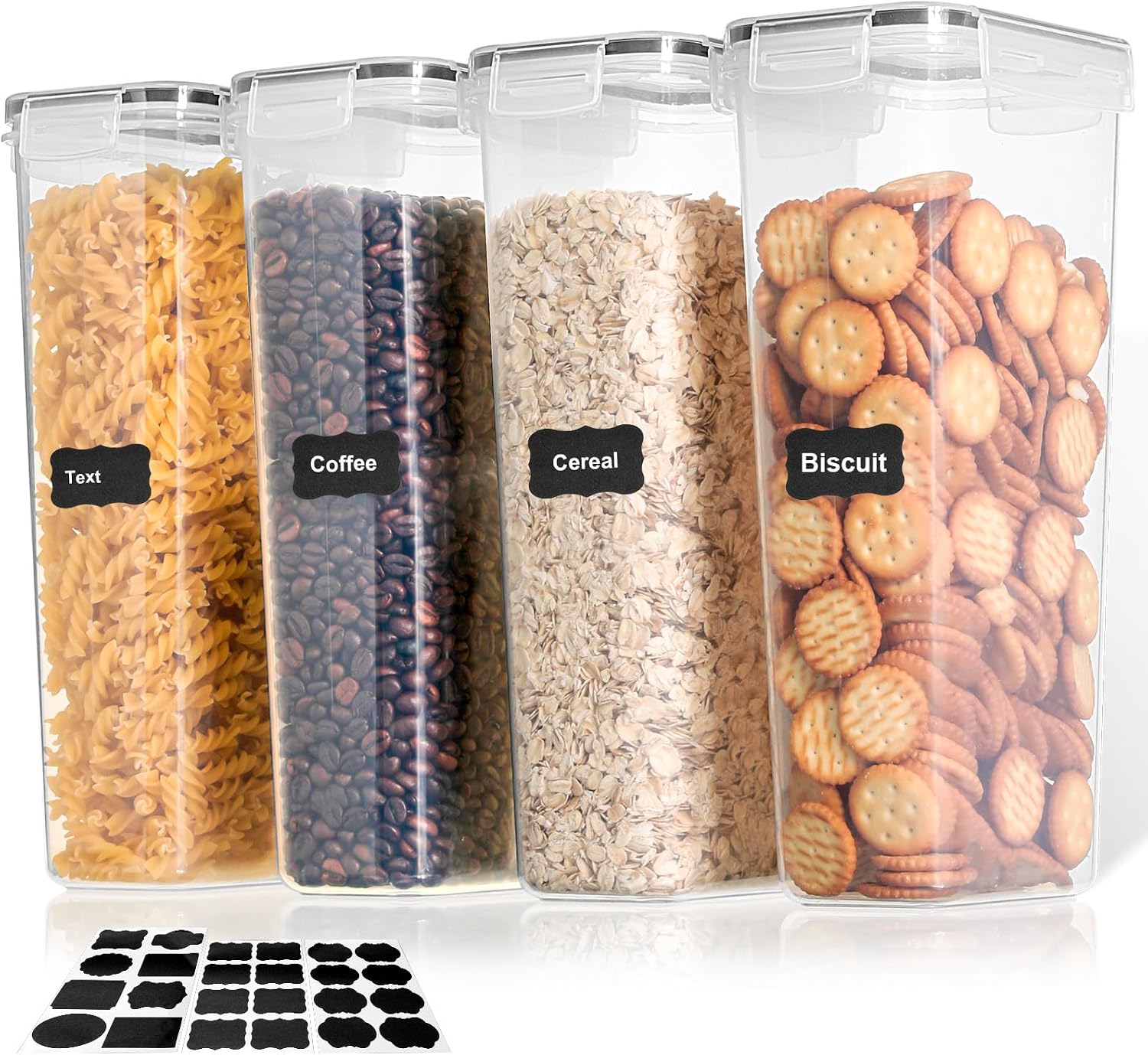 Cozary 4 contenitori alimentari 2.8L con etichette