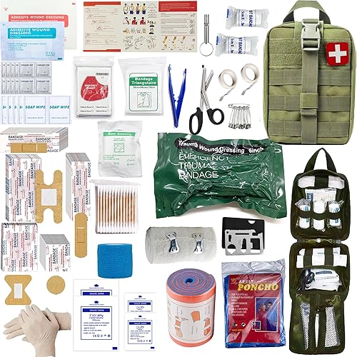 IFAK - Kit universal de primeros auxilios para trauma, bolsas Molle, kit de supervivencia de emergencia adecuado para el hogar, automóvil, viajes,