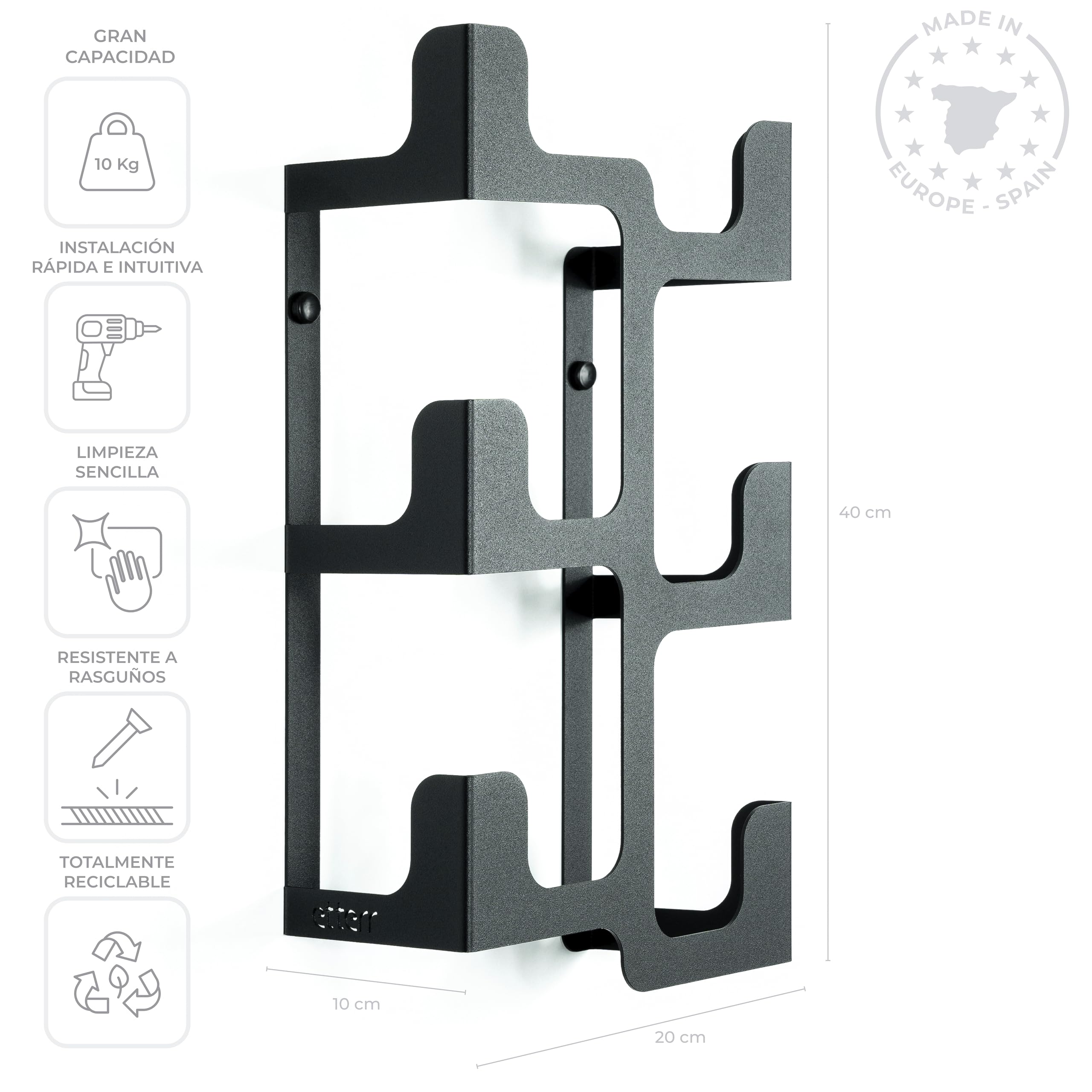 Appendiabiti Da Parete Moderno - 5 Ganci, Bianco, In Lega Alluminio, Due Metodi Installazione - Foto 10
