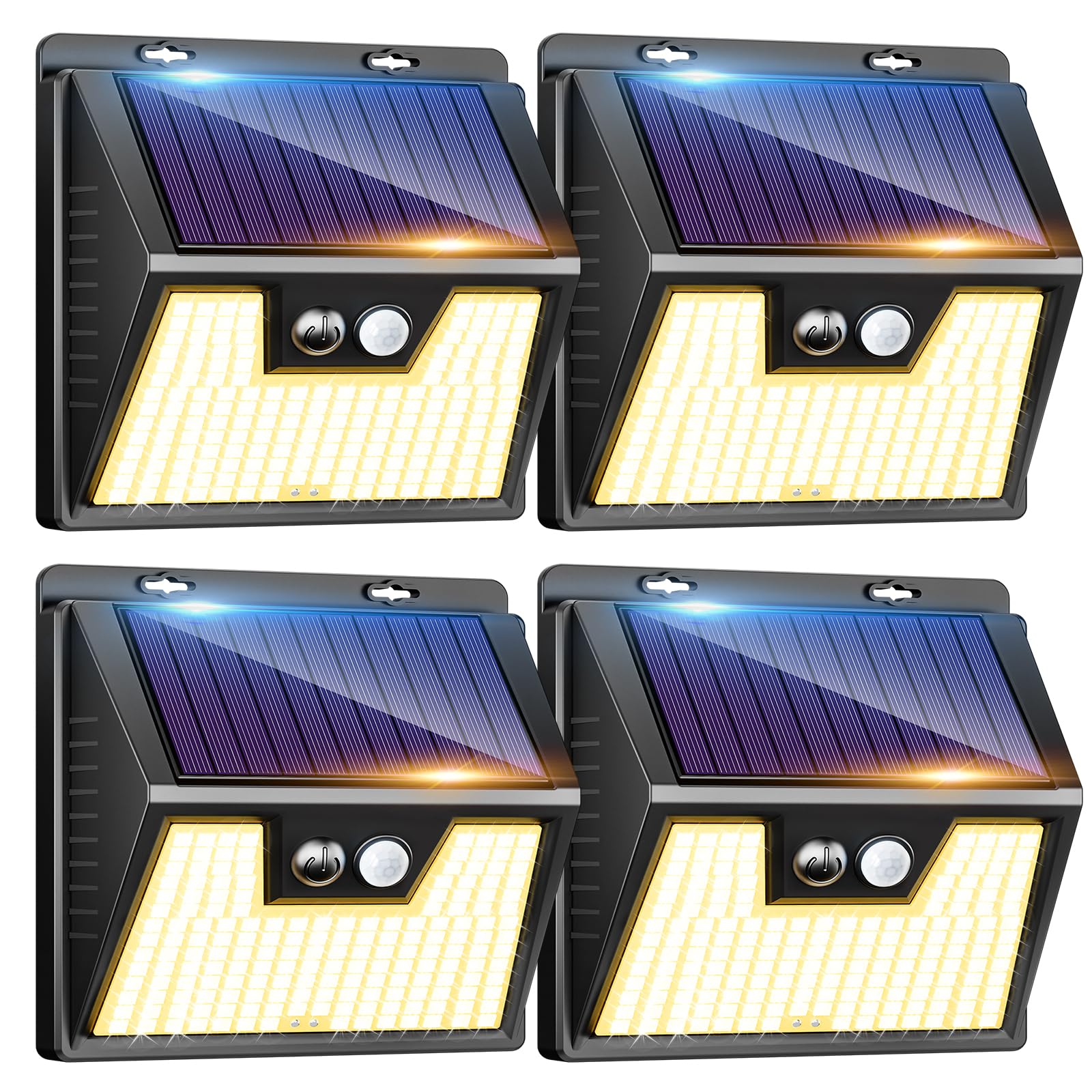 kolpop Luz Solar Exterior potente Blanco frío, [6 Paquete/3 Modos] focos led exterior solares 140 LED, Luz solar exterior con sensor de movimiento Impermeable IP65 foco solar para terraza — view 9