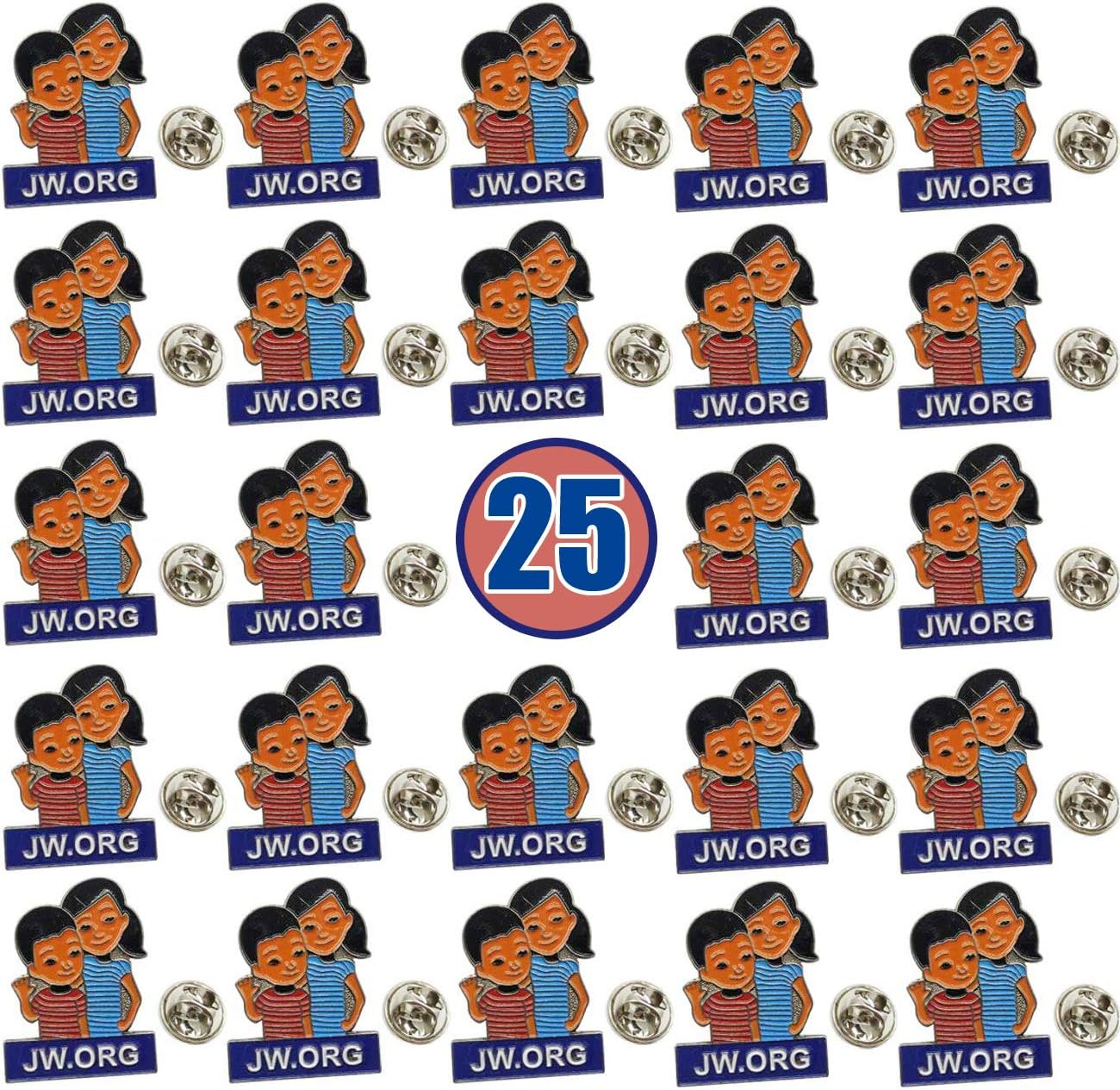 25PCS JW.ORG Caleb and Sophia Lapel Pin Become Jehovah's Friends-Kids pin