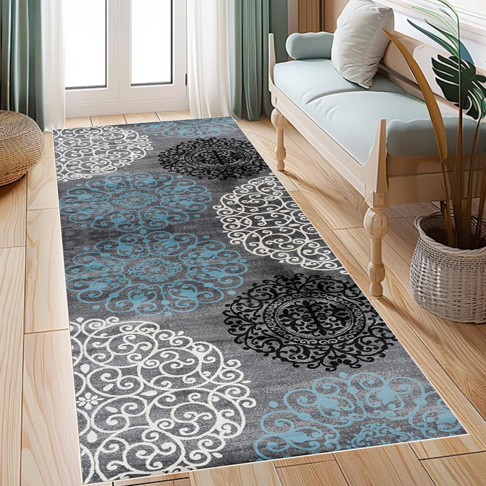 Dywan Chodnik Kuchenny Antypoślizgowy Dywan Korytarz Dywan Runner Chodnik Mata Wejście Dywan Długi Korytarz Mata Do Salonu Sypialnia Wejście Wewnętrzne 110 x 500 cm