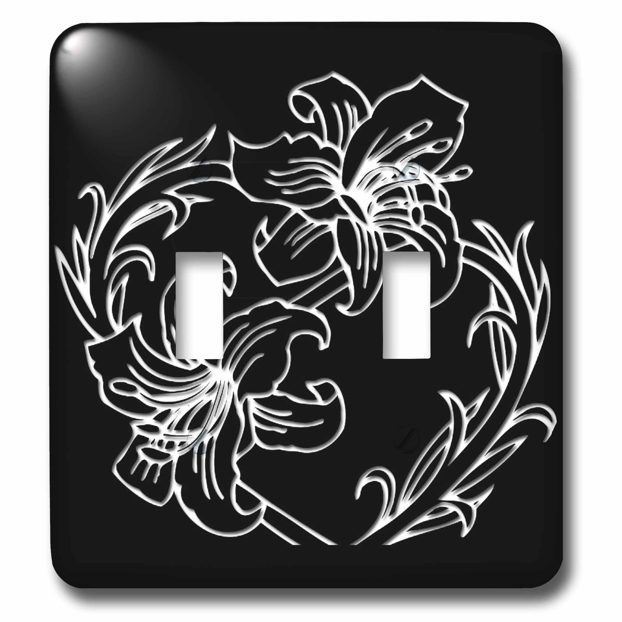 Interrupteur à bascule double 3D Rose lsp_218659_2 lys décors fleurs pour mur élégant