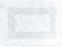 THE BEER VALLEY Reversible Cotton Bath Mat 17x24 White - Soft Absorbent Quick Dry Washable Plush Rug for Shower Tub Toilet