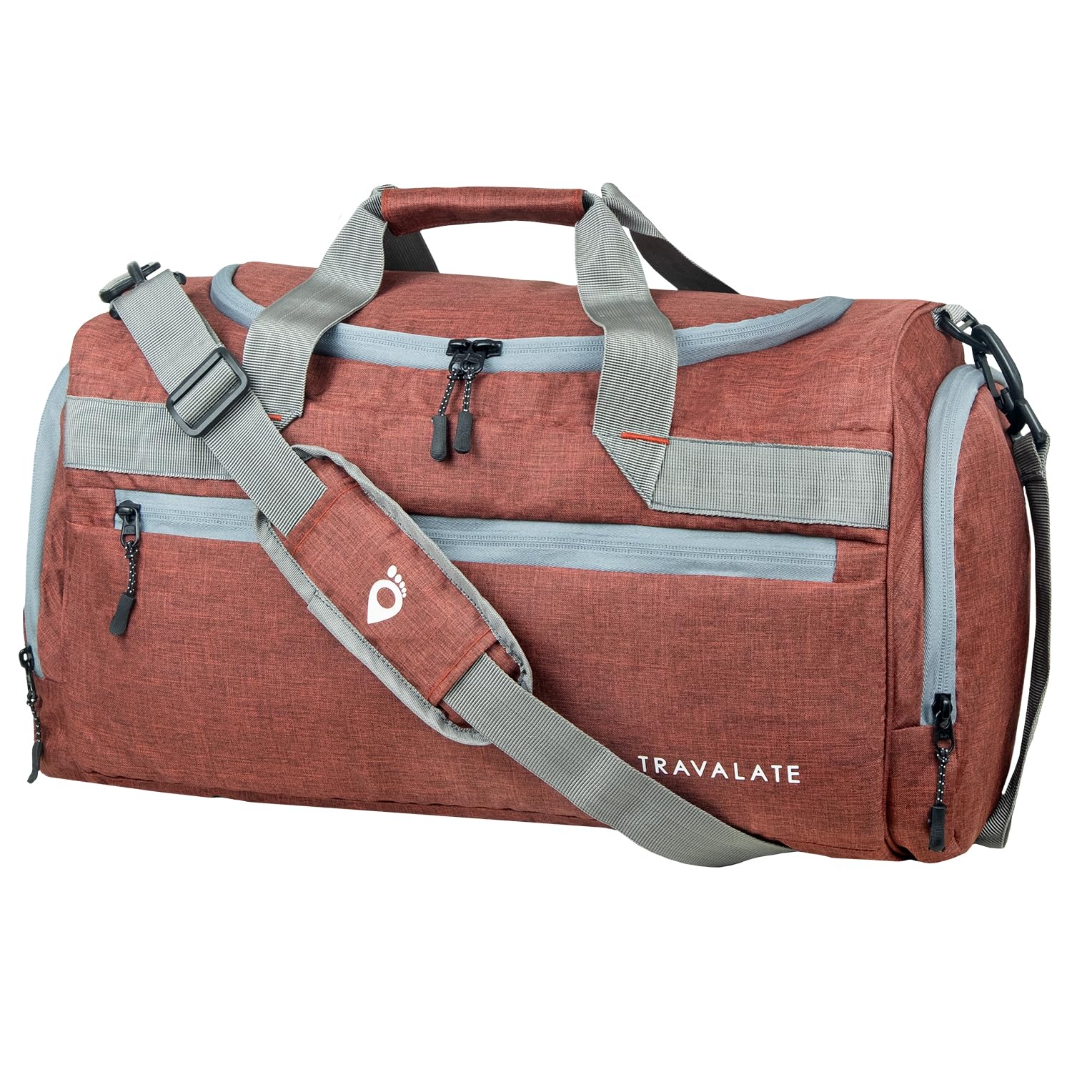 Travel Polyester Duffle Bag Organizer | Multi Pocket Ultra-Light| Khadi 45 Lt| Men & Women's | 21 X 09 X 11 Inch | Red-image-15
