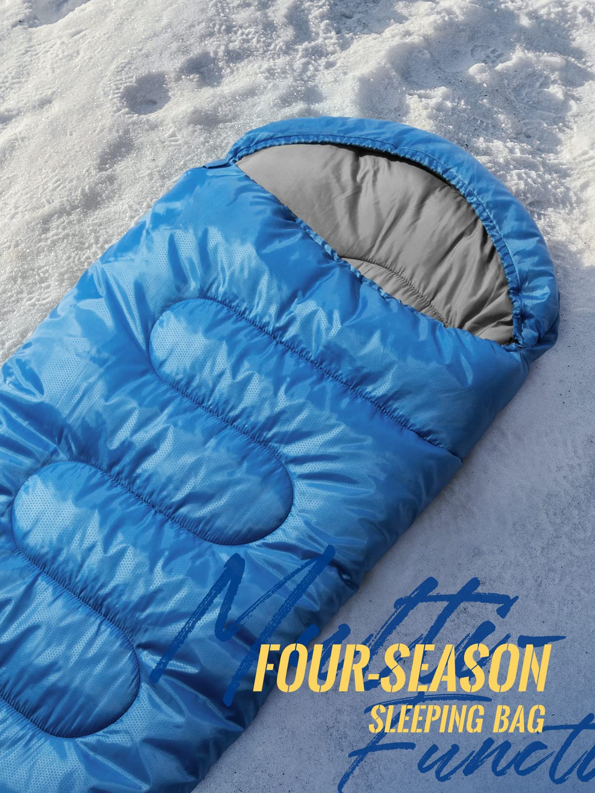 Forceatt Sacco a pelo per 4 stagioni, sacco a pelo invernale, campeggio, viaggi, festival, adatto per diverse stagioni, 2,4 kg