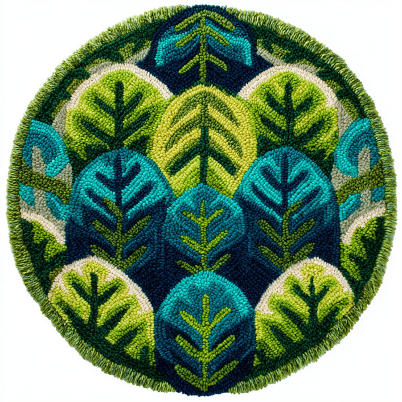 Kitquiver Latch Hook Carpet Kits Monstera Leaves 80x80cm