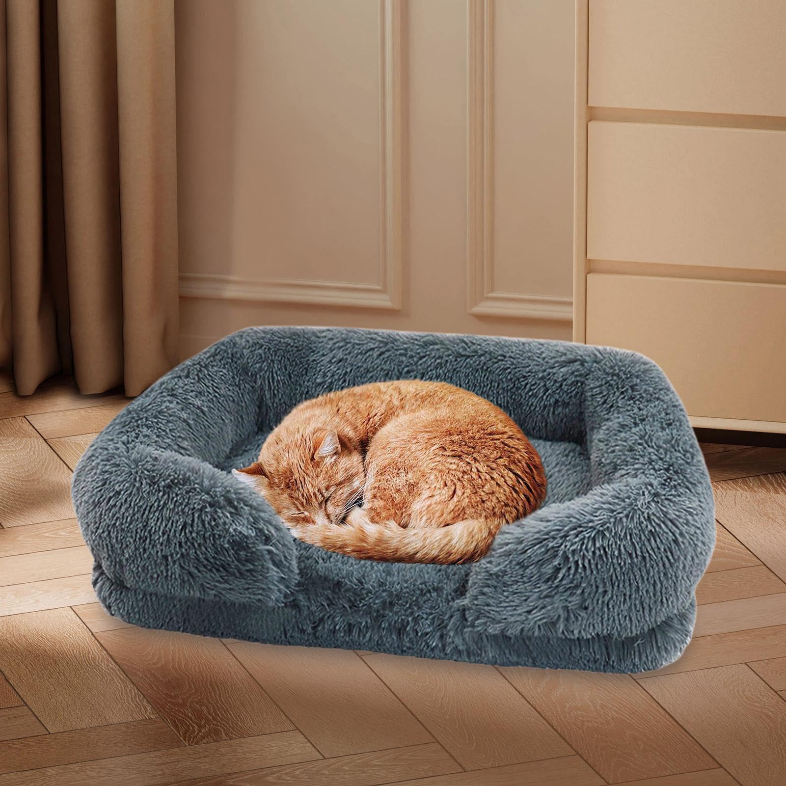 Morbido per gatti, morbido materasso ortopedico in cotone a | forma di , caldo, rettangolare, morbido, confortevole, rilassante, divano con rivestimento lavabile, antiscivolo