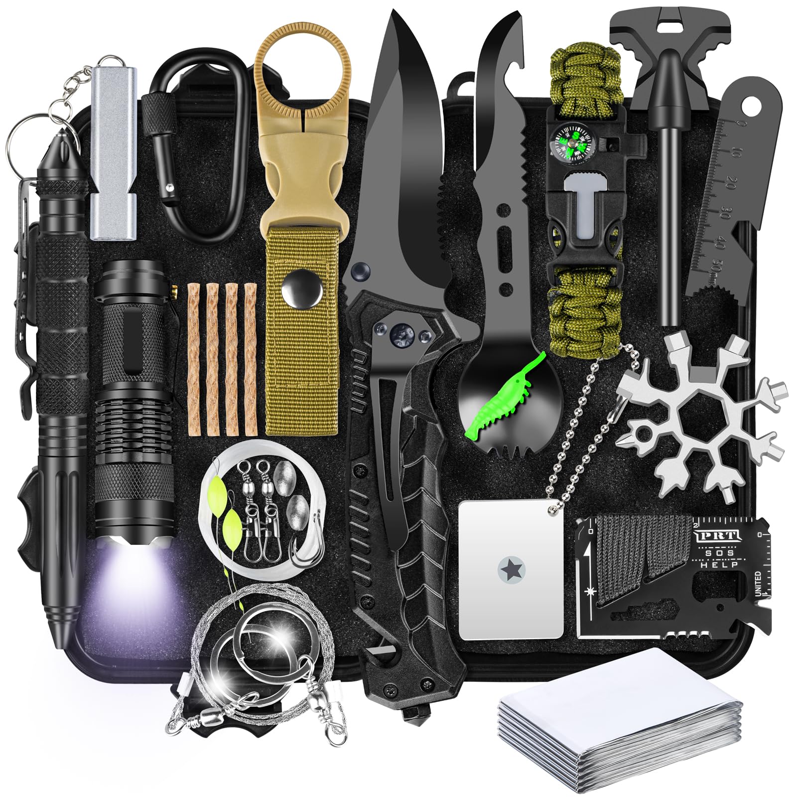 Gifts for Men Him Dad Husband, 28-In-1-Survival Kits, Men's Gifts Survival Gear, Stocking Stuffers for Men Christmas Birthday Gifts, Unique Cool Gadgets Gifts for Camping, Hiking, Hunting