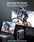 VENTION 15-in-1 Laptop Docking Station Dual Monitor, 360° Roatable Triple Monitor Docking Station with 2 * 4K HDMI and 1*DP, PD 100W Charging for Laptop, 10Gbps USB Port Transfer, RJ45, Audio, SD/TF